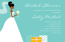 Standing Bride Gifts Teal Bridal Shower Invitations