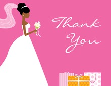 African-American Gifts Pink Thank You Cards