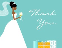 African-American Gifts Teal Thank You Cards