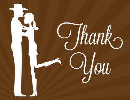 Romantic Western Couple Thank You Cards