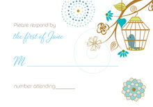 Eclectic Branch Wedding Birds RSVP Cards