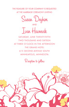 Pink Hibiscus Flowers Invitation
