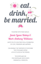 Eat, Drink, and Soon To Be Married Pink Bridal Invites