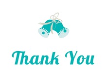 Simple Bold Teal Thank You Cards