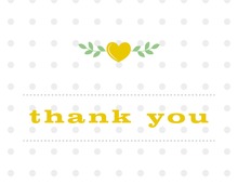 Branching Hearts in Yellow Thank You Cards