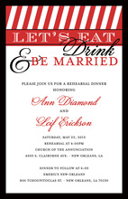 Holiday Red Eat Drink Marry Invitations