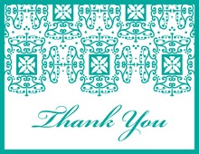Oval Monogram Turquoise-Lime Thank You Cards