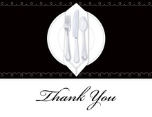 Dinner Party Black Tablecloth Thank You Cards