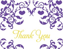 Elegant Lovely Purple Thank You Cards