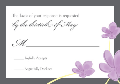 Whimsy Lavender Canary Plumeria RSVP Cards