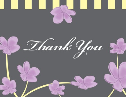 Whimsy Lavender Canary Plumeria Thank You Cards