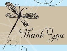 Playful Dragonfly Blue Thank You Cards