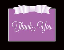Purple Double Bow Thank You Cards