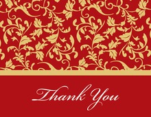 Classic Flourish Red Thank You Cards