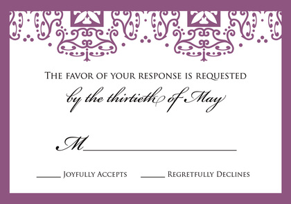 Wrought Pattern Purple Enclosure Cards
