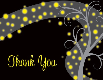 Night Swirl Green Lime Thank You Cards