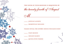Red Winter Snowflakes RSVP Cards