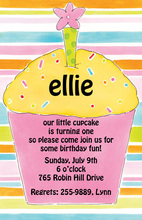Pink Cupcake Stripes Invitation