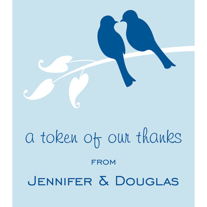 Blue Lovely Wedding Birds Enclosure Cards