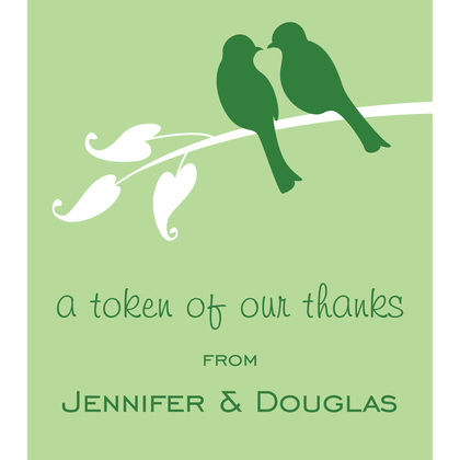 Green Lovely Birds Thank You Cards