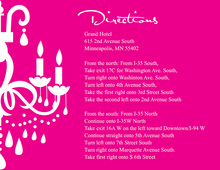 White Chandelier Silhouette Pink Enclosure Cards