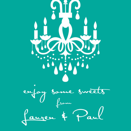 Turquoise Chandelier In Pure White RSVP Cards