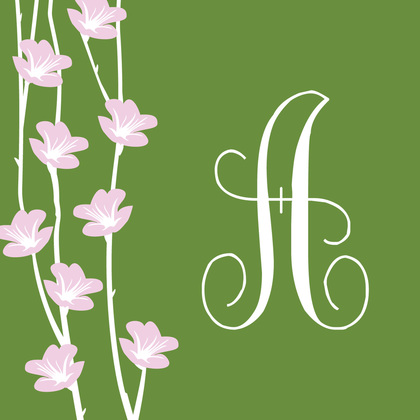 Exquisite Pink Floral String In Green Invitations