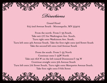 Damask Wedding Pink Enclosure Cards