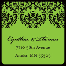 Formal Damask Green Stickers