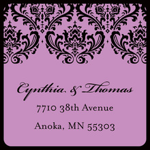 Wedding Damask Purple Stickers