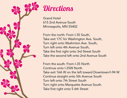 Classic Cherry Blossom In Stylish Pink Invitations