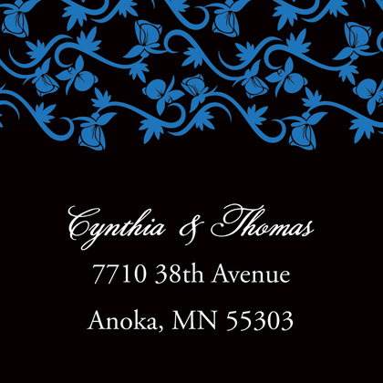Formal Medium Blue Vines Wedding Invitations