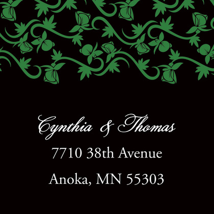 Formal Green Vines Modern Monogram Wedding Invites