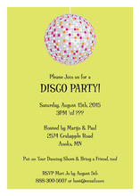 Large Disco Ball Lime Party Invitations