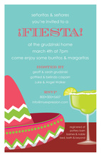 Stylish Margarita Fiesta Whiter Border Invitations