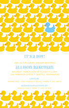 Duck Blue Bubbles Baby Shower Invitations
