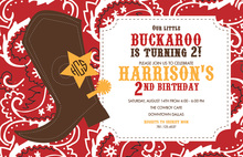 Boot and Hat Western Flourish Party Invitations