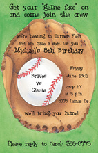 Unique Baseball Stitched Sides Birthday Invitations