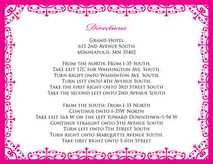 Wrought Pattern Hot Pink Monogram Wedding Invites