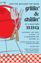 Grilling Modern Couple Chilling Invitations