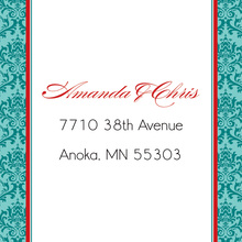 Teal Damask Flanks Stickers
