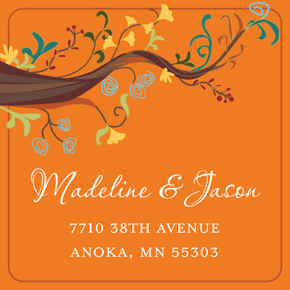 Unique Abstract Tree Orange Wedding Invitations