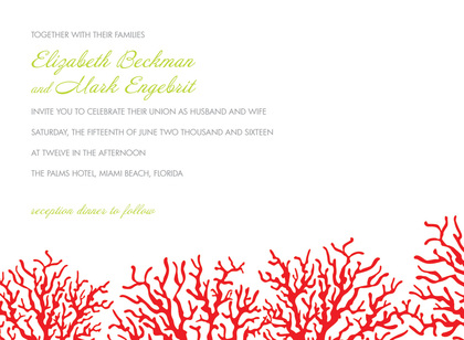 Romantic Red Coral RSVP Cards