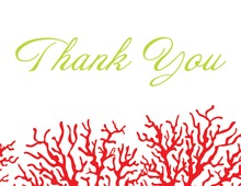Romantic Red Coral Thank You Cards