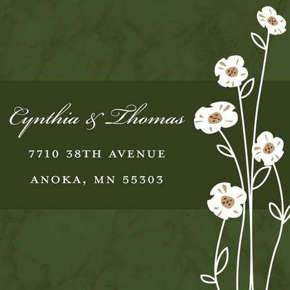Daisies Modern Marble Green RSVP Cards