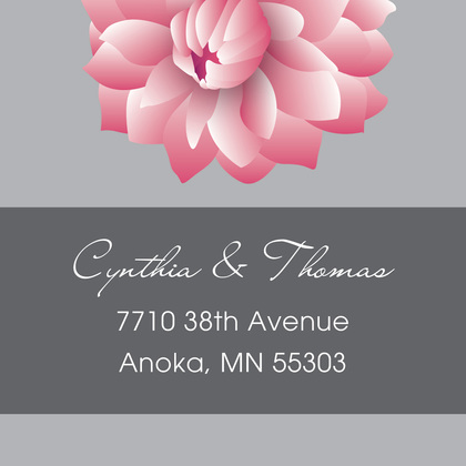 Exquisite Pink Dahlia Grey-Charcoal Wedding Invites