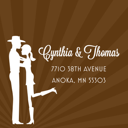Romantic Western Couple Brown RSVP Cards
