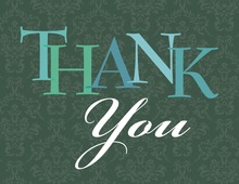 Classy Rustic Green Thank You Cards