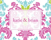Bright Damask Thank You Cards