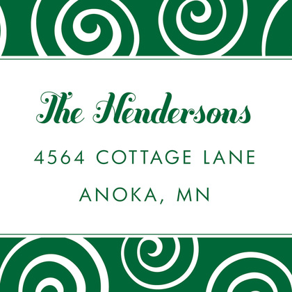 Whimsical Swirls Green Enclosure Cards